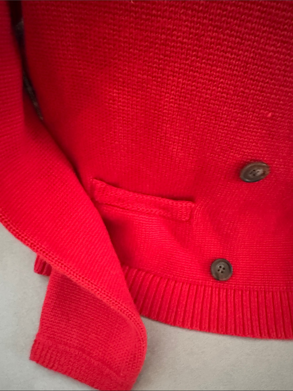 J. Crew Bright Red Double-Breasted Knit Jacket - Picture 5 of 7